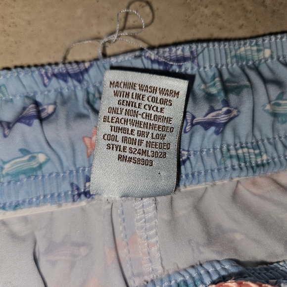 Dillards Class Club Boys Swim Blue Shark Sz 10/12 - Picture 3 of 5